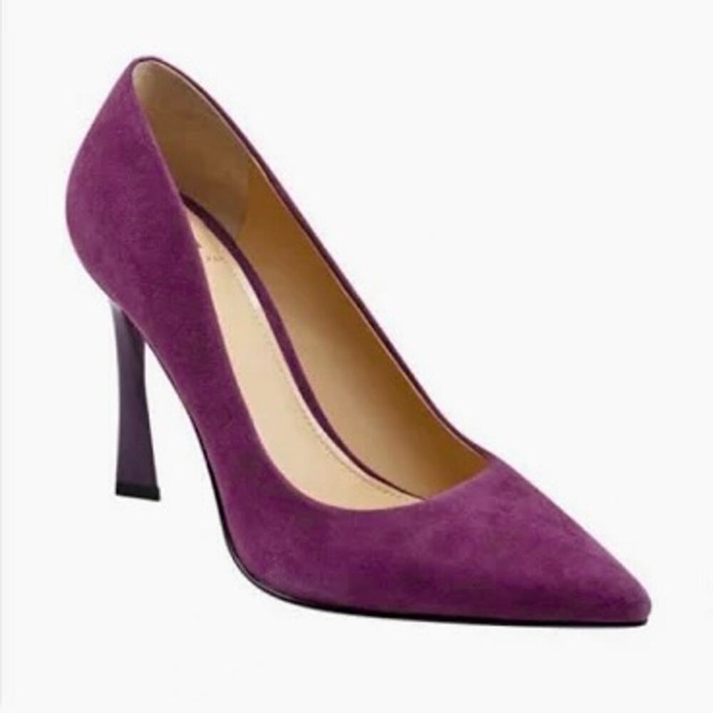 Marc Fisher Sassie Purple Suede Pumps Stiletto Heel Pointed Toe Glam Feminine 10